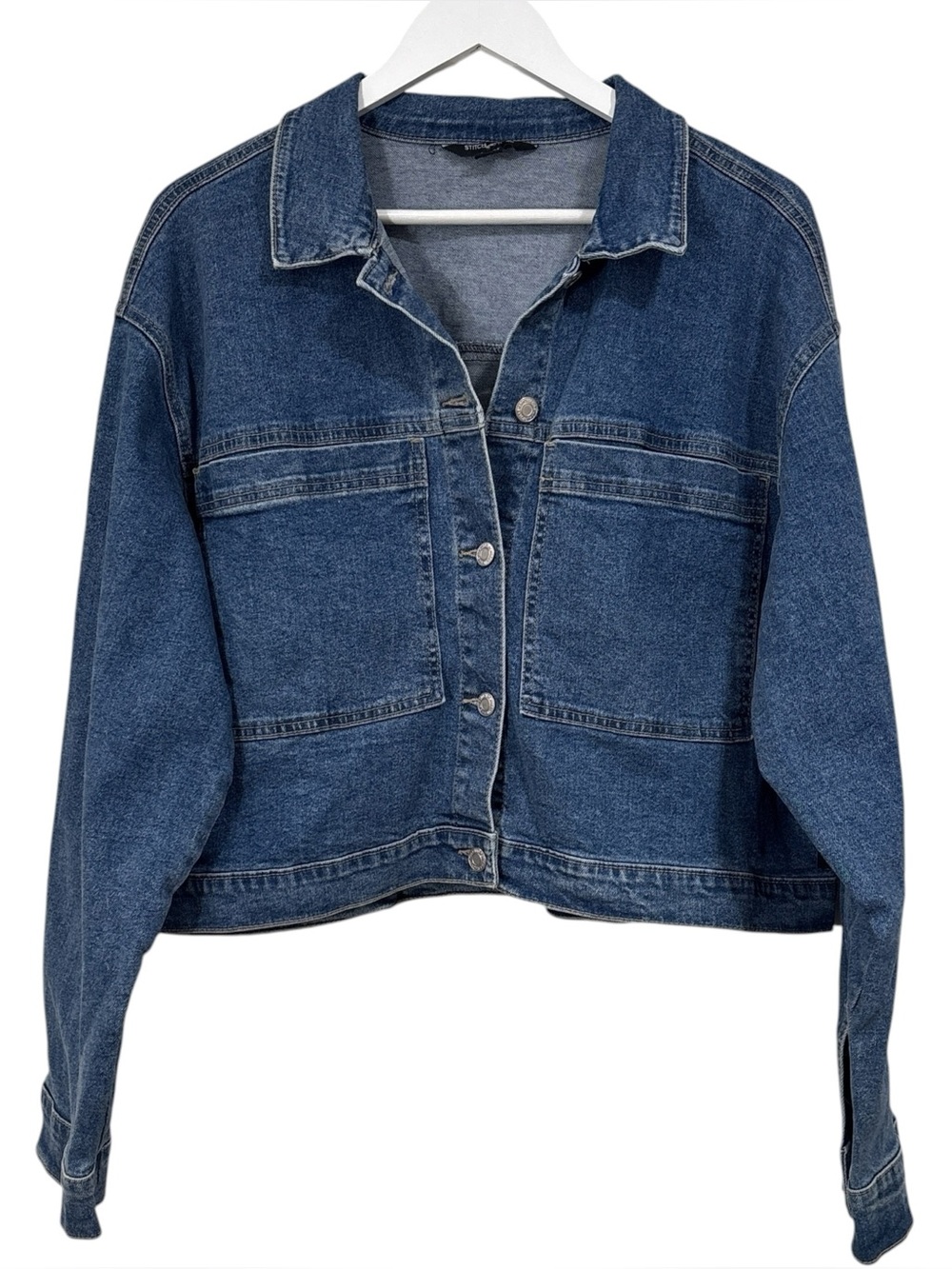 NWT Denim Blue Jean Cropped Jacket by Stitch Star Size XL Womens